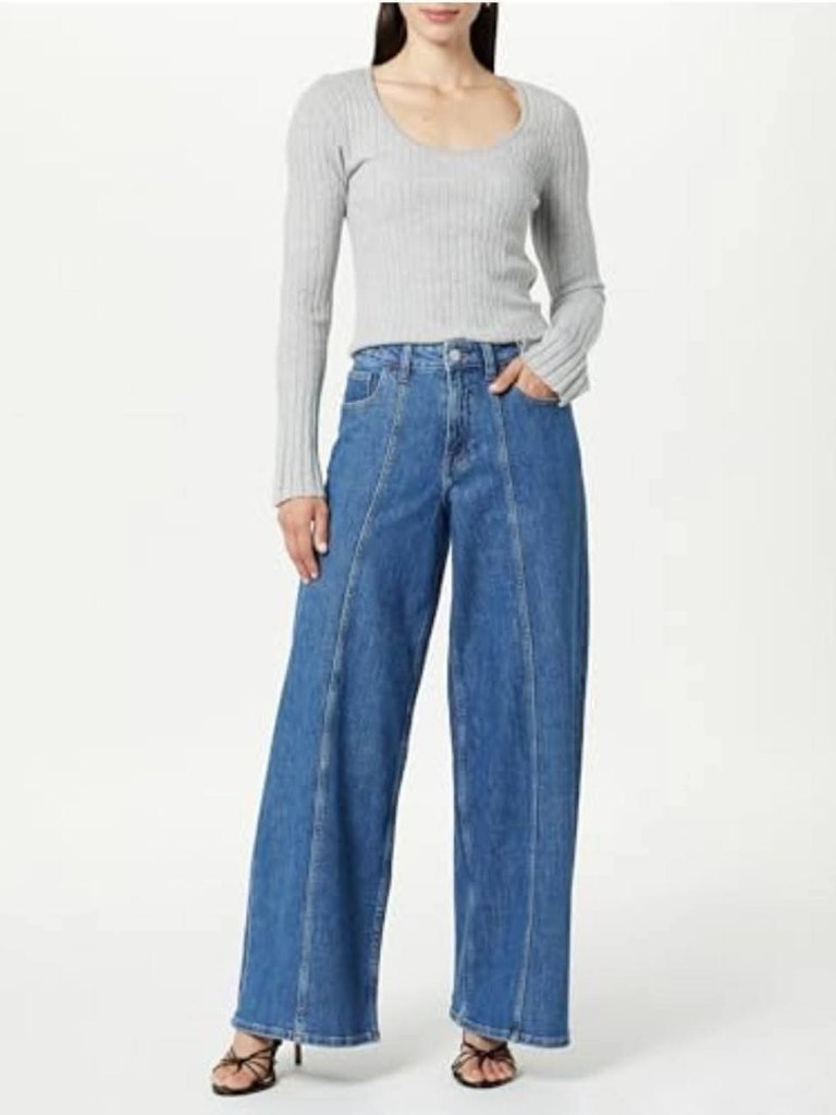The Drop Freida Wide Leg Jeans